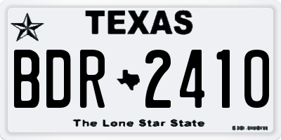 TX license plate BDR2410