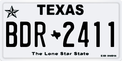 TX license plate BDR2411