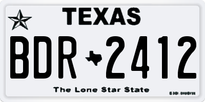 TX license plate BDR2412