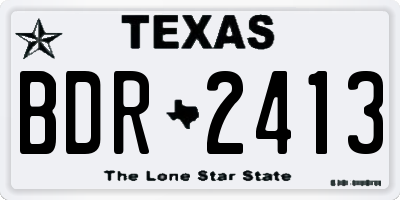 TX license plate BDR2413
