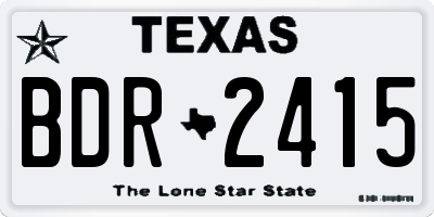 TX license plate BDR2415
