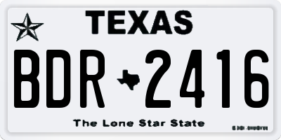 TX license plate BDR2416
