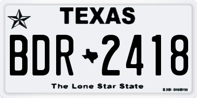 TX license plate BDR2418