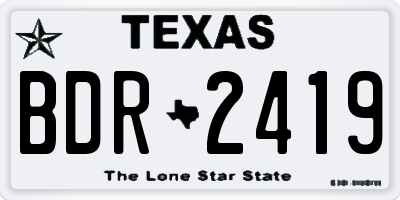 TX license plate BDR2419