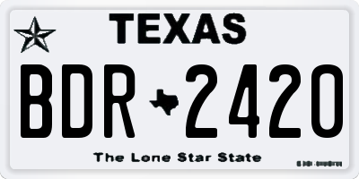 TX license plate BDR2420