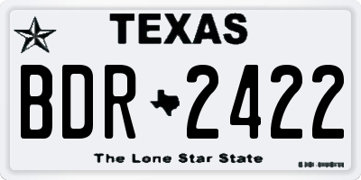 TX license plate BDR2422