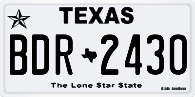 TX license plate BDR2430