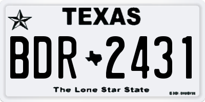 TX license plate BDR2431