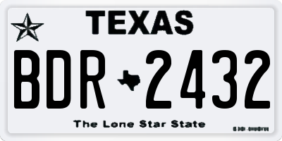 TX license plate BDR2432