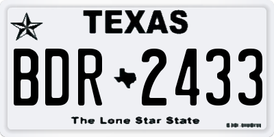 TX license plate BDR2433