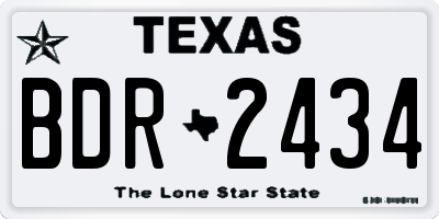 TX license plate BDR2434