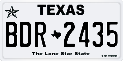 TX license plate BDR2435