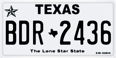 TX license plate BDR2436