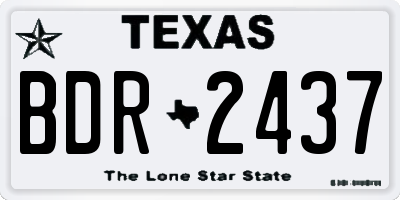 TX license plate BDR2437