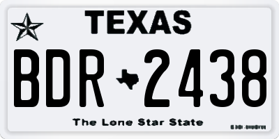 TX license plate BDR2438