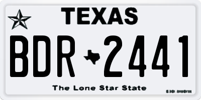TX license plate BDR2441