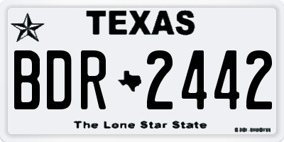 TX license plate BDR2442