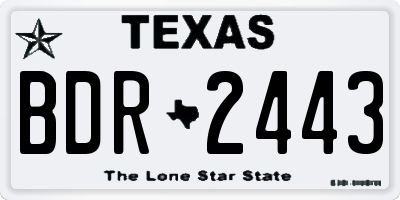 TX license plate BDR2443