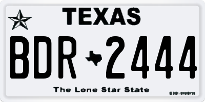 TX license plate BDR2444