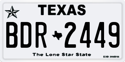 TX license plate BDR2449
