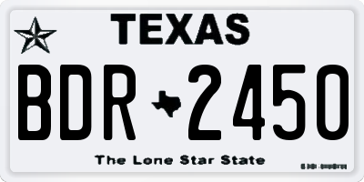 TX license plate BDR2450