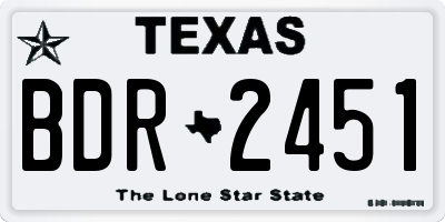 TX license plate BDR2451
