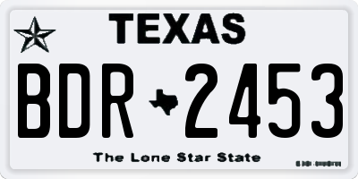 TX license plate BDR2453