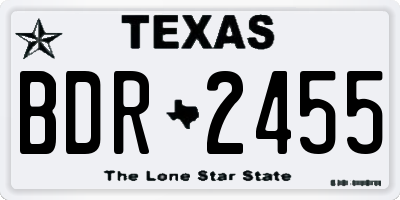 TX license plate BDR2455