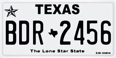 TX license plate BDR2456