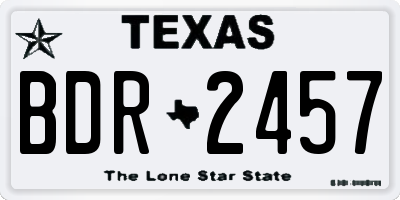 TX license plate BDR2457