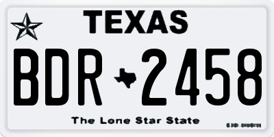 TX license plate BDR2458