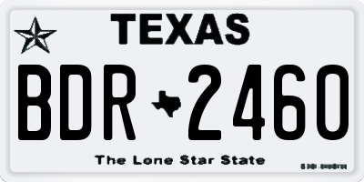 TX license plate BDR2460
