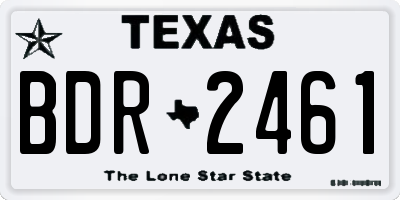 TX license plate BDR2461