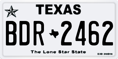 TX license plate BDR2462