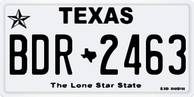 TX license plate BDR2463