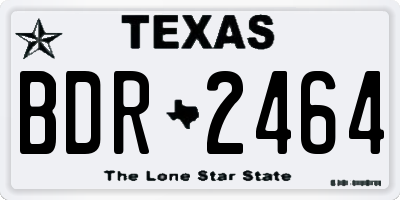 TX license plate BDR2464