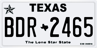 TX license plate BDR2465