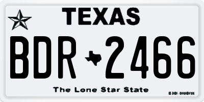 TX license plate BDR2466