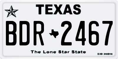 TX license plate BDR2467