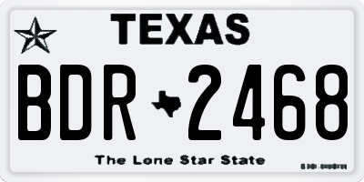 TX license plate BDR2468