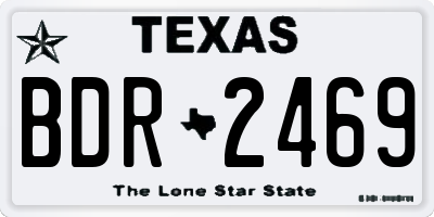 TX license plate BDR2469