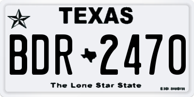 TX license plate BDR2470