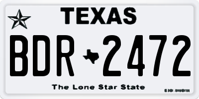 TX license plate BDR2472