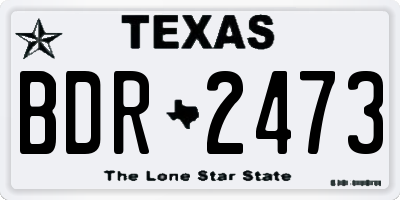 TX license plate BDR2473
