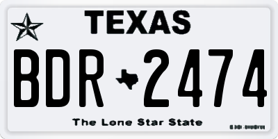 TX license plate BDR2474