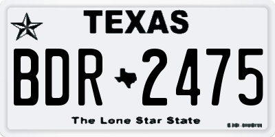 TX license plate BDR2475