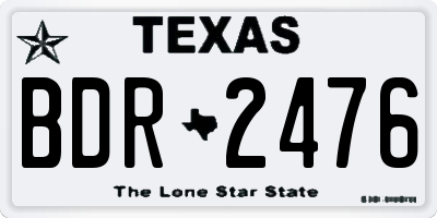 TX license plate BDR2476