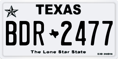 TX license plate BDR2477