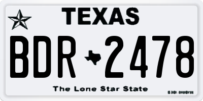 TX license plate BDR2478