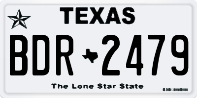 TX license plate BDR2479